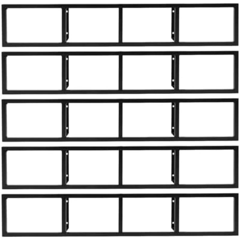 5Pcs Wall Mount 34 Inch Media Storage Rack, CD DVD Organizer Metal Shelf, Open Kids' Bookshelf, for Store CD DVD and