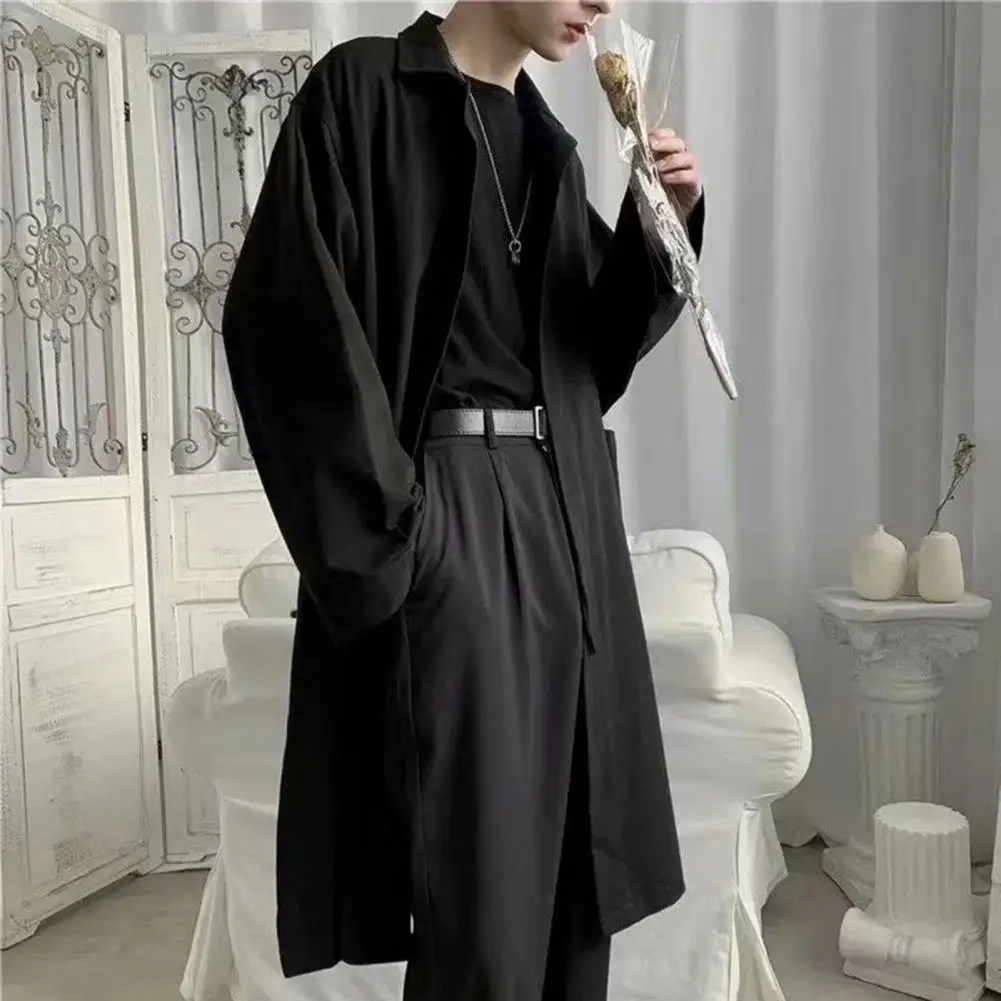Korean Style Spring Trench Coat Button-breasted Men Coat Male Windbreaker Trenchcoat Men Business Casual Loose Long Overcoat 2 Korean Style Spring Trench Coat Button-breasted Men Coat Male Windbreaker Trenchcoat Men Business Casual Loose Long Overcoat 2