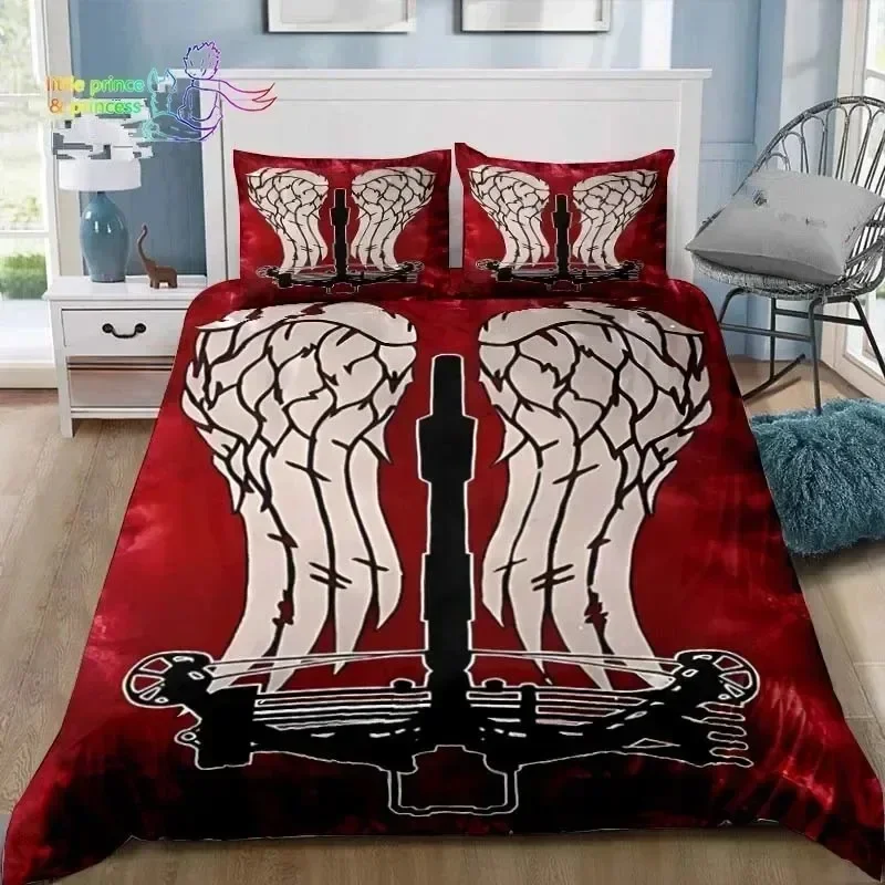 Luxury New 3D Print Walking Dead Daryl Dixon Wings Mark Bedding Set Single Twin Full King Bed Set Adult Kid Bedroom 3D Print