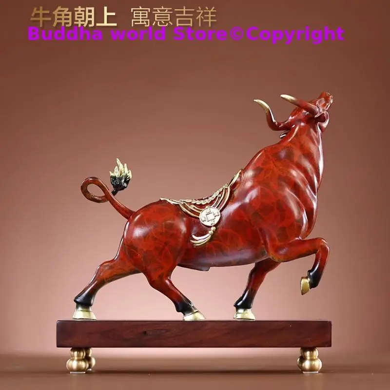 

high grade office Decoration GOOD LUCK Mascot Stock market bull Career wealth bull Bronze statue HOME Shop Club BAR Company