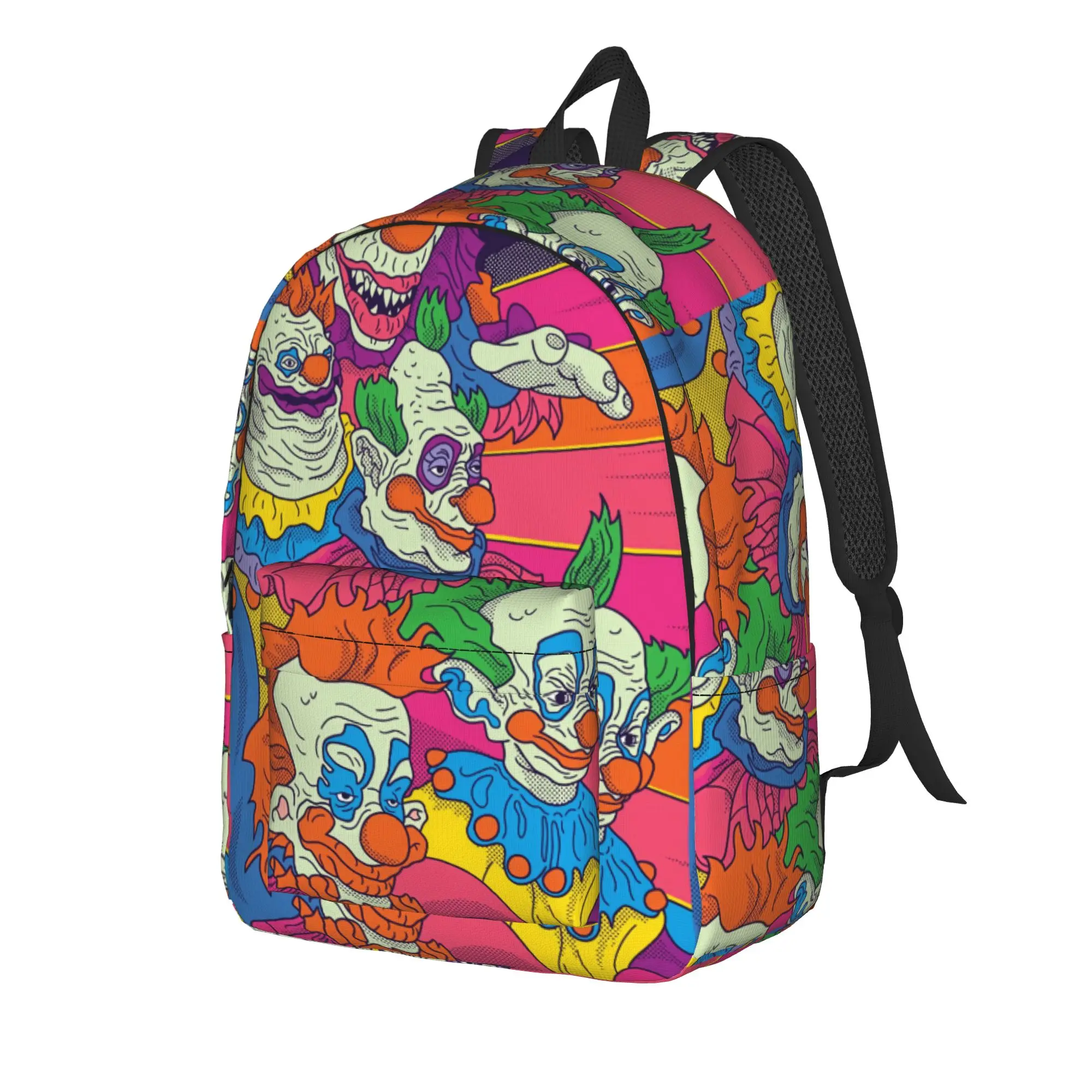 Killer Klowns From Outer Space Wax Backpack  Trekking Backpacks Teen Style High School Bags Colorful Soft Rucksack