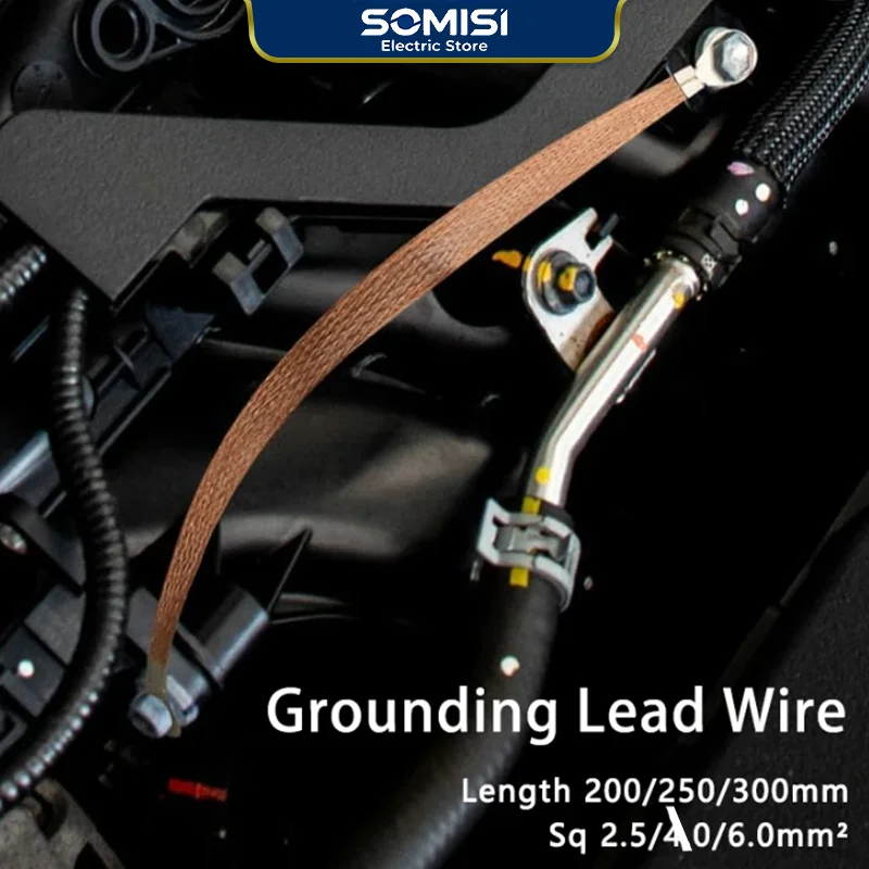 10~100pcs Span Cable Durable Bridge Connection Wire Ground Lead Gounding Lead Wire Copper Clad Aluminum Braid Wire 200 250 300mm