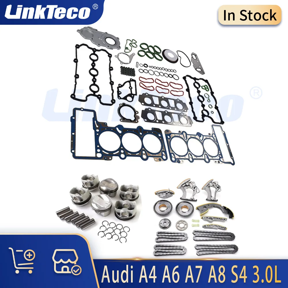 Kit de sincronização para reconstrução de pistão, peças de motor, compatível com 3.0 l v6 gás caka ccba para vw touareg audi a4 a6 a7 a8 quattro s4 s5 q7 3.0l