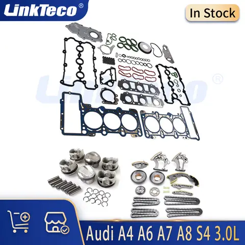 엔진 부품 피스톤 오버홀 재건 타이밍 키트 3.0L V6 가솔린 CAKA CCBA 폭스바겐 투아렉 아우디 A4 A6 A7 A8 콰트로 S4 S5 Q7 3.0L 호환