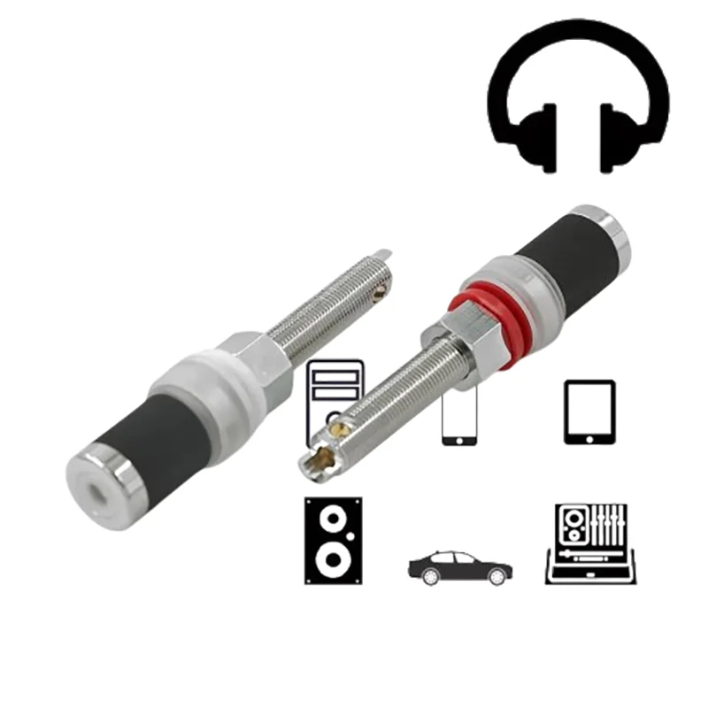 

EIZZ-401 Audiophile Terminal: Rhodium-Brass Binding Post with Extended Thread & Secured Banana Socket​