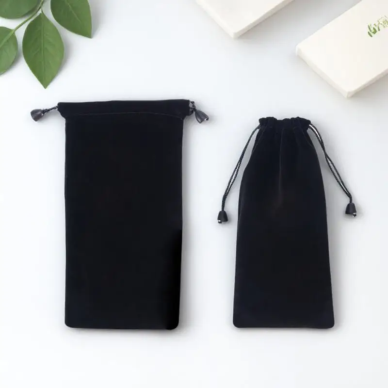 

2pcs 20X11Cm Flocked Cloth Watch Storage Bags For Pocket Watches Chains Bracelets Jewelry Travel Pouch Drawstring Bag Small