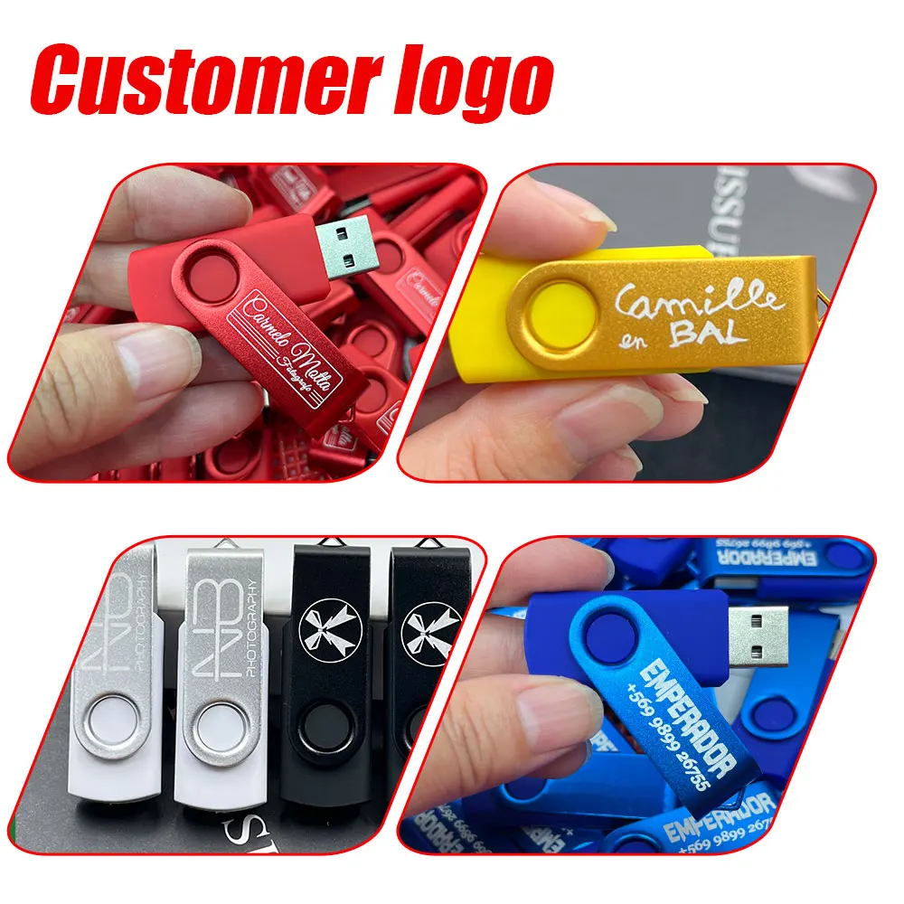 50PCS/lot Portable pendrives 64GB Waterproof usb flash drive 32GB 16GB 8GB 4GB Real Capacity USB pen drive Free laser logo