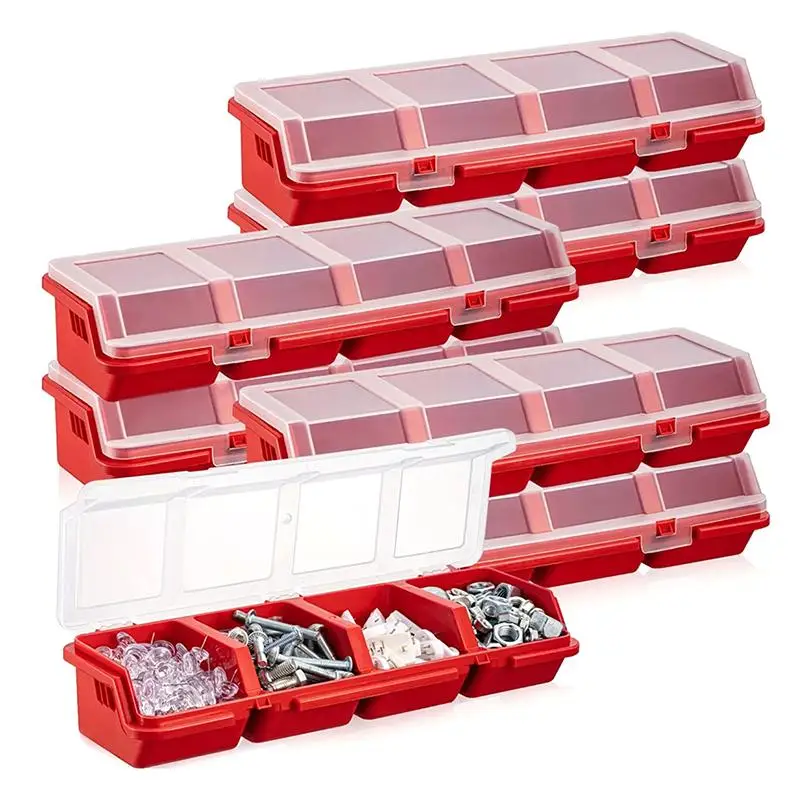 textureDurable Plastic Hardware And Multi-Compartment Organizer Box For Screws & Small Parts - Jewelry Storage Case