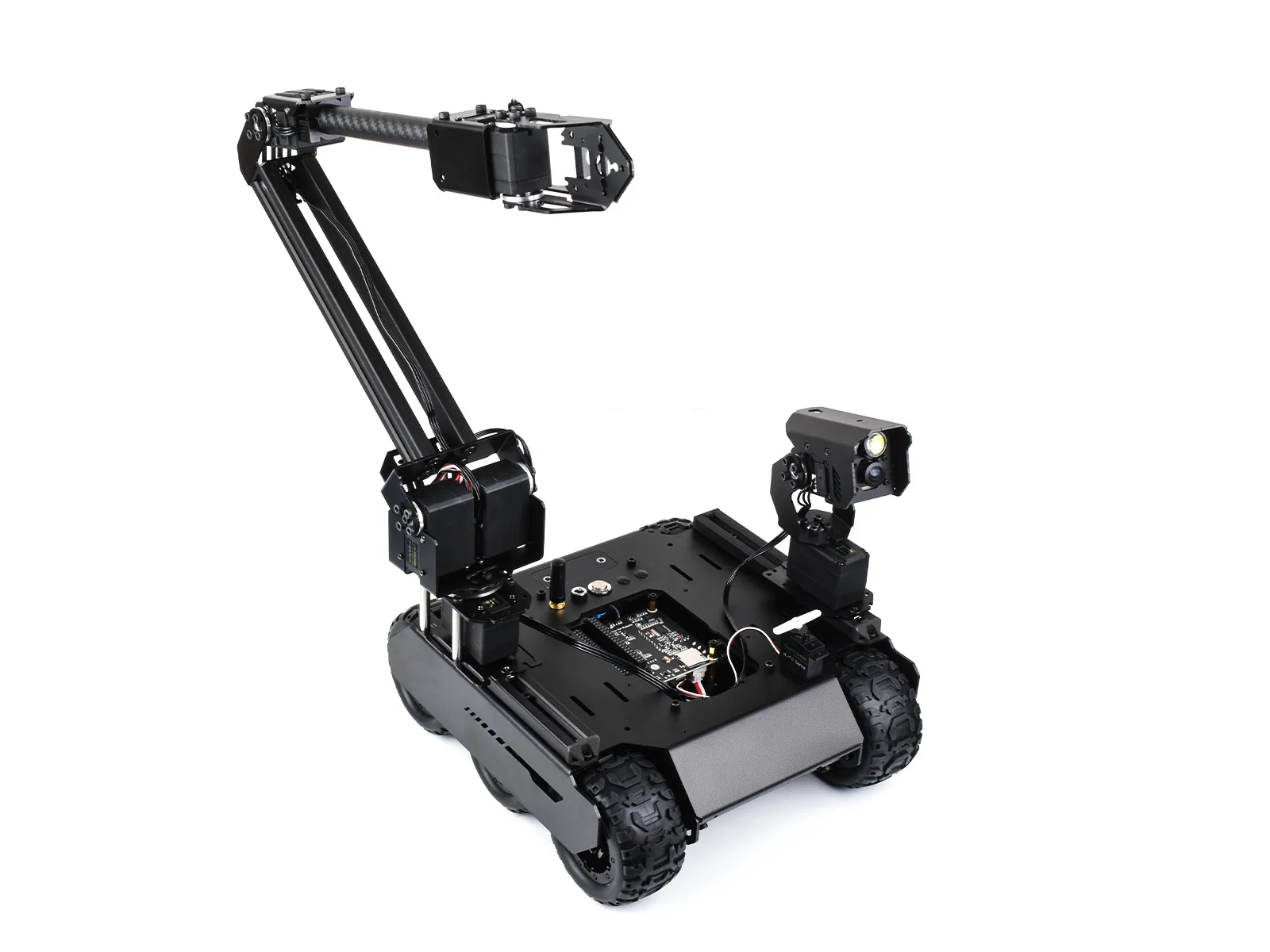 Waveshare 6 wheels 4WD Mobile Robot Chassis, Flexible And Expandable 6x4 Off-Road UGV, With Extension Rails and ESP32 Slave