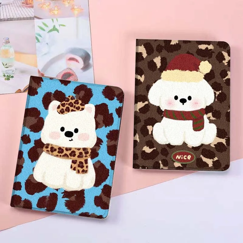 

Retro White Cute Dog Pattern For Xiaomi Mi Redmi Poco Pad 2 4 5 7S 6S 6 7 8 Max Plus Ultra SE Pro K 2025 Tablet Case