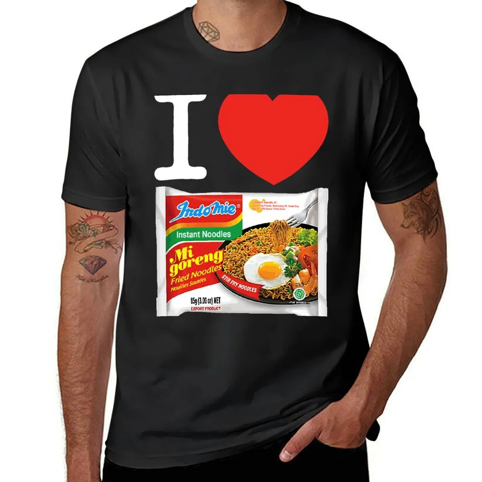 

I love mi goreng i heart mi goreng Indomie Migoreng with White I T-Shirt quick drying hippie clothes anime clothes t shirt men
