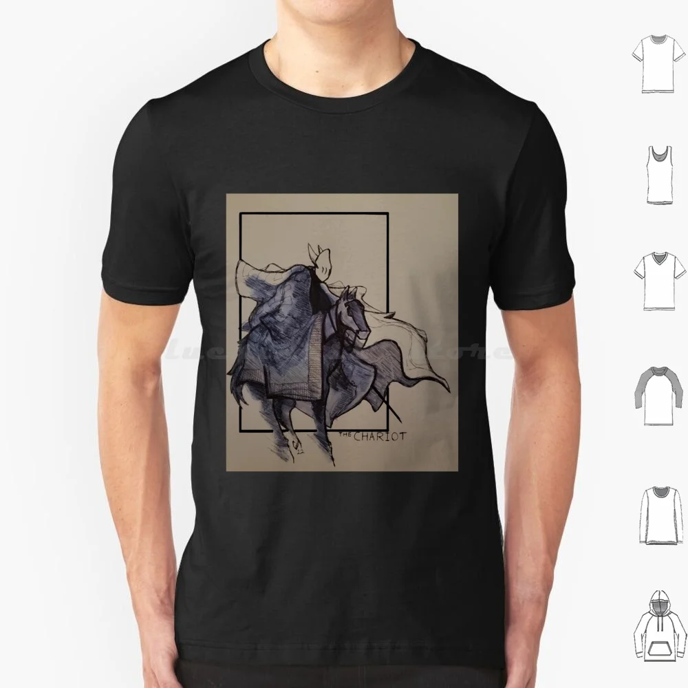 The Chariot Tarot Card T Shirt Big Size 100% Cotton Darkriseart Tarot