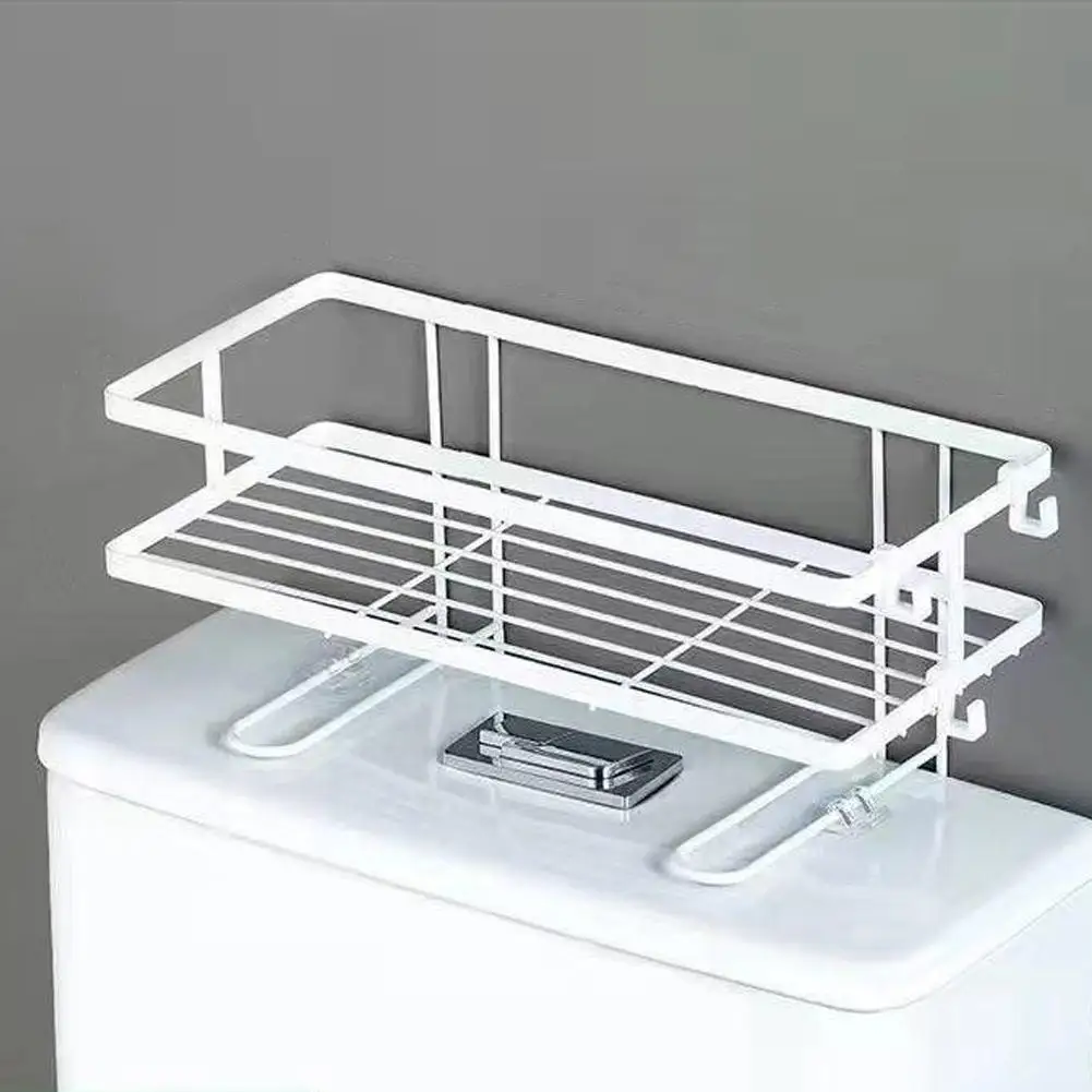 Wall Mounted Toilet Water Tank Rack Toilet Non-Punching Rack Organizers Storage Multifunctional Toilet Storage Rack Bathroo N9G5