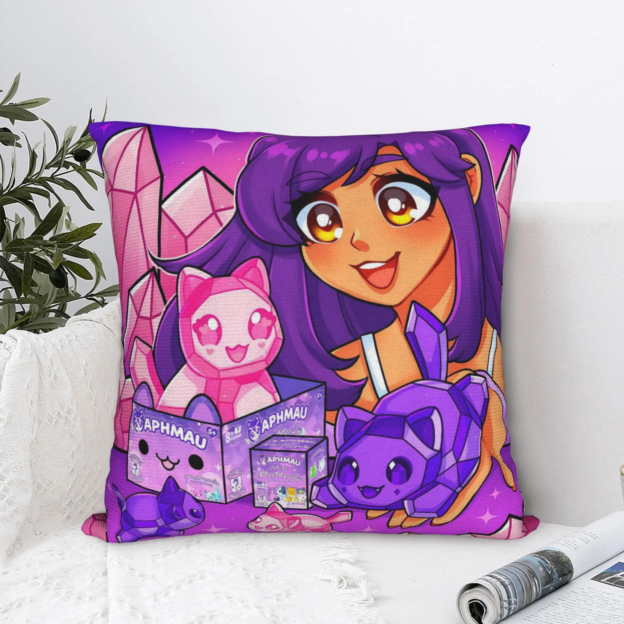 Graceful Aphmau Elegant Dress Pose Pillow Case  Retro Trendy Pillow Cover Soft Pillowcases For Wedding Party Home Decor
