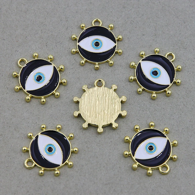 6pcs New Turkish Demon Eye Earring Charms Fashion Resin Evil eye Necklace Keychain Pendants Accessory DIY Women Jewelry Making