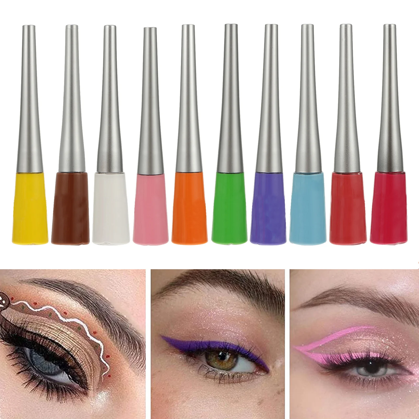 

10pcs Colorful Liquid Waterproof Sweat-Proof Quick Dry Long Lasting Makeup Supplies Makeup Pen Accessories