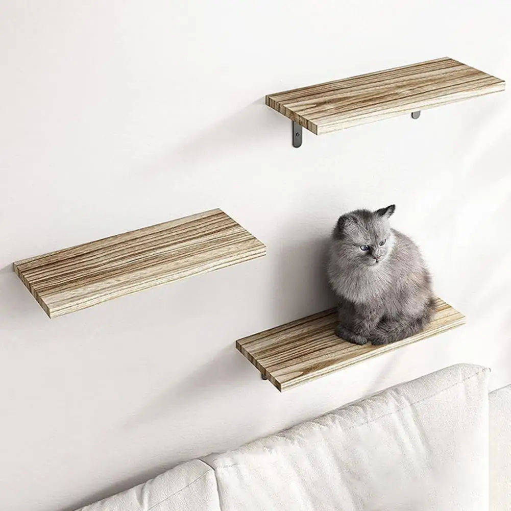Decorative Wall Shelves 4pcs Rustic Wooden Floating Shelves Smooth Edge Wall-mounted Plant Display Simple Installation Book