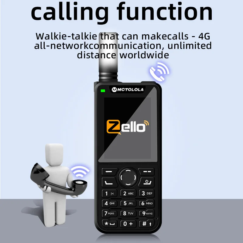 Nouveau talkie-walkie 4G POC avec Android 9.0, écran d'affichage de 2.4 pouces, fonction téléphonique Zello, Wi-Fi 2 + 16 go, couverture mondiale 5000KM