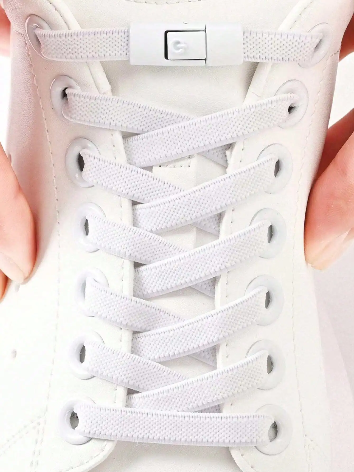 No-Tie-Schnürsenkel-Set mit 2 elastischen Schnürsenkeln und 2 Schnürsenkeln für Sportschuhe, Segeltuchschuhe und Fitnessschuhe – Detail 2