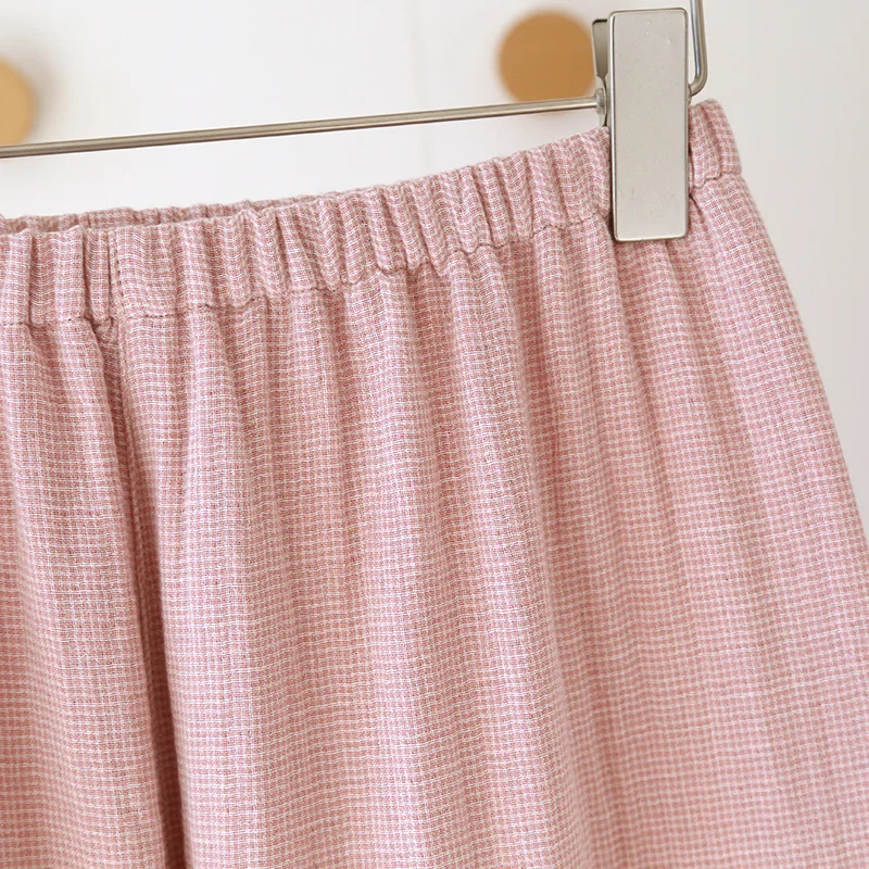 Setelan Piyama Pasangan Musim Semi Baru 2025 100% Katun Empat Lapis Kain Kasa Lengan Panjang Celana Panjang Pria dan Wanita Dua Potong Pakaian Rumah