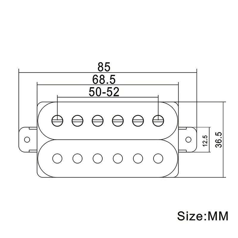 DIY-Pickup-Kits: Alnico 2 Humbucker Pickup-Kits – Kupfernickel-Grundplatte/Fest/Verstellbare Polstücke/4C-Kabel-Pickup-Kits