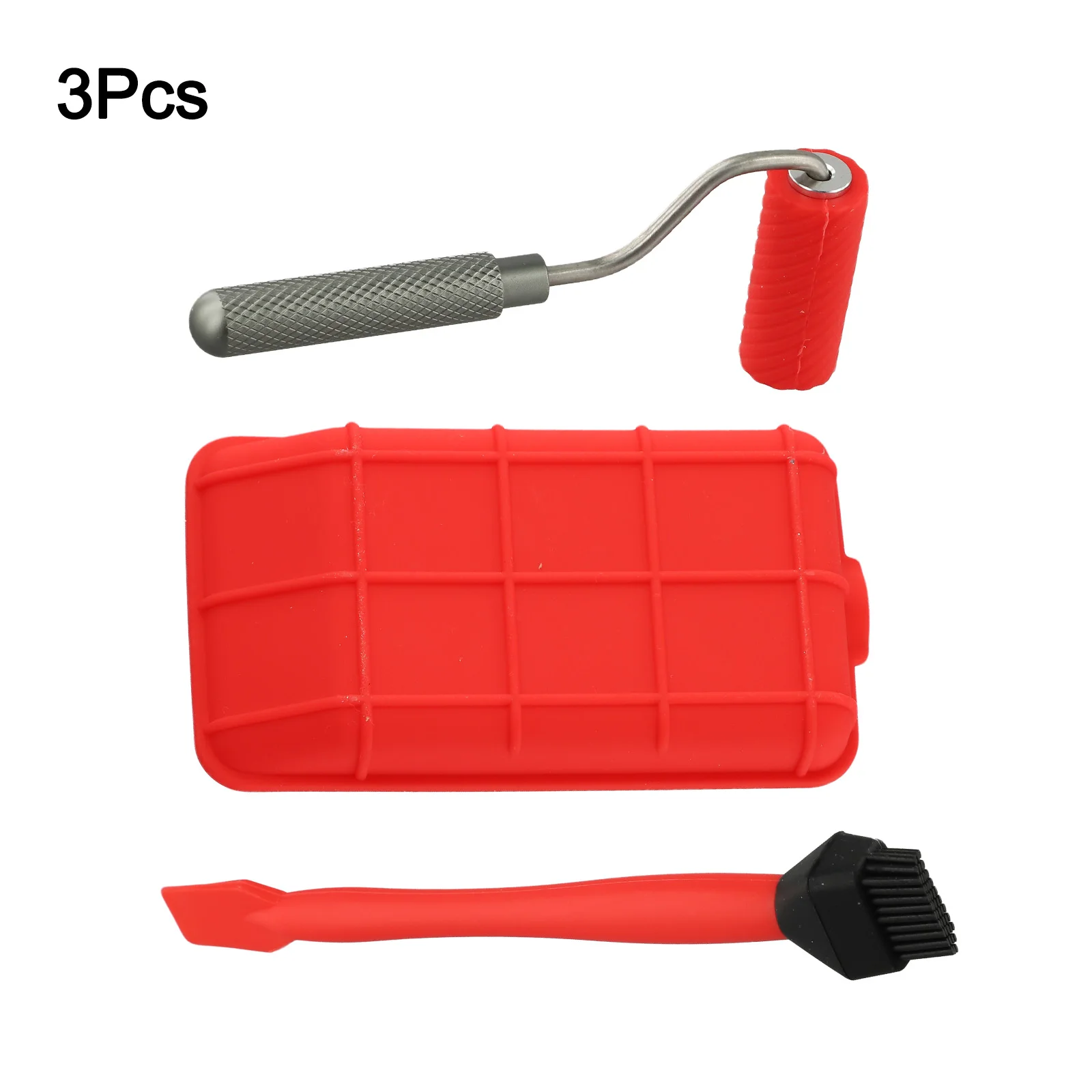 Ergonomic Roller Brush Silicone Paint Tool Red as Picture Paint Tool Set Efficient Paint Usage Handy Paint Control