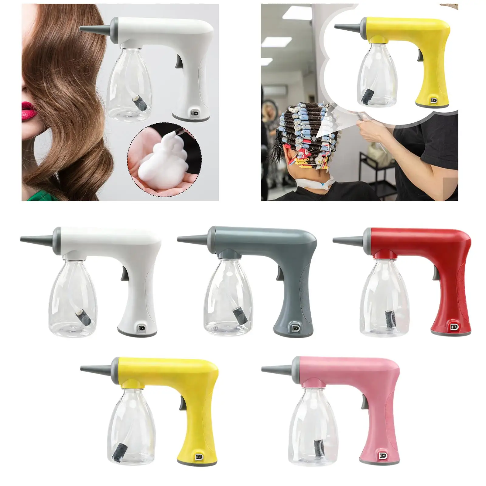 

Hairdressing Foaming Machine Electric Bubble Device Rechargeable Styling Equipment with Bottles for Salon Use