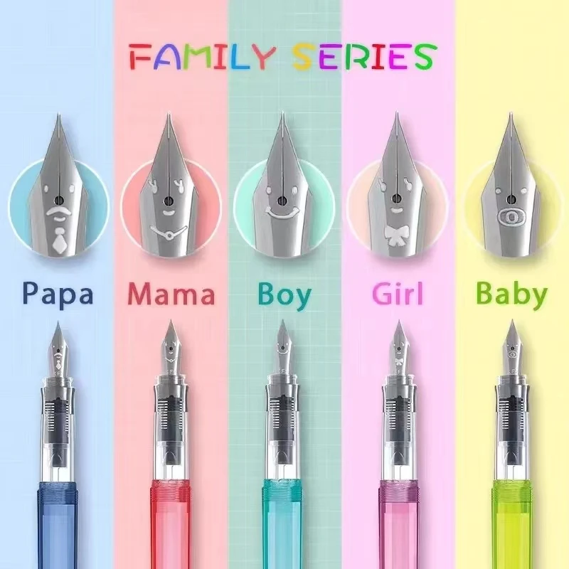 

Эксклюзивная ручка Baile, прозрачная красочная семейная серия, ручка с улыбающимся лицом, студенческая ручка для практики письма, чернильная ручка, милые ручки