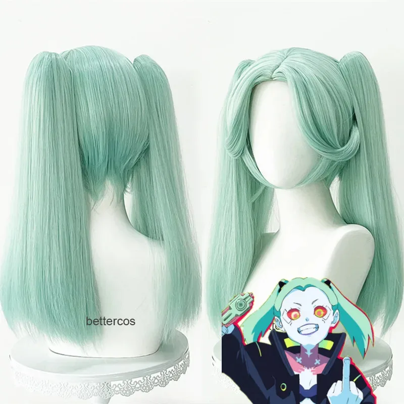 أنيمي تأثيري لوسي ريبيكا تأثيري مقاومة للحرارة الشعر Cyberpunk: Edgerunners شعر مستعار للحفلات + غطاء شعر مستعار VHT؛ M65V،؛ 'XH