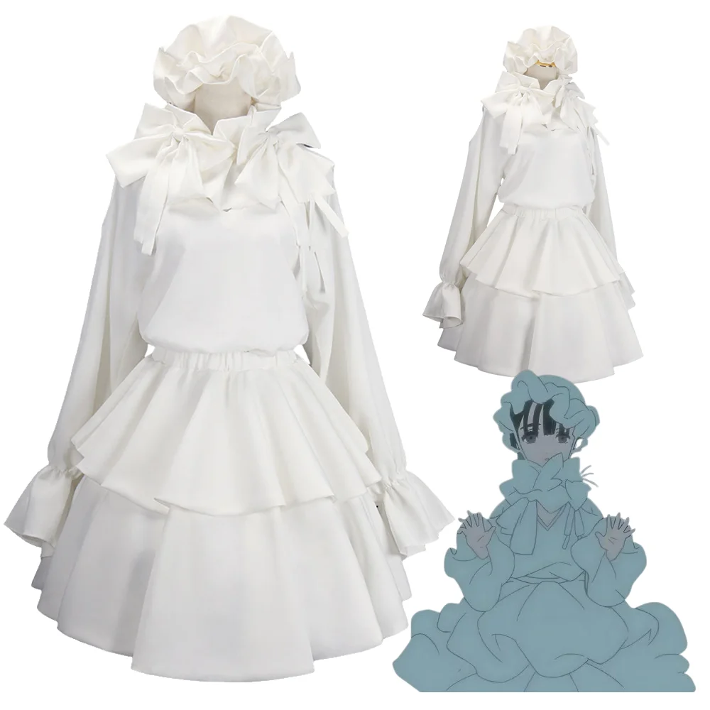 Alien Stage Young Sua Cosplay Costume Ruffle Bonnet Hat Bow Neck Collar Puff Blouse Double Layer Flounce Skirt Outfit Halloween