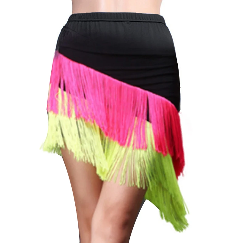 Nieuwe Mode Latin Fringe Rok Elastische Comfortabele Dans Kostuum Dames Onregelmatige Rok Stage Performance Praktijk Accessoires