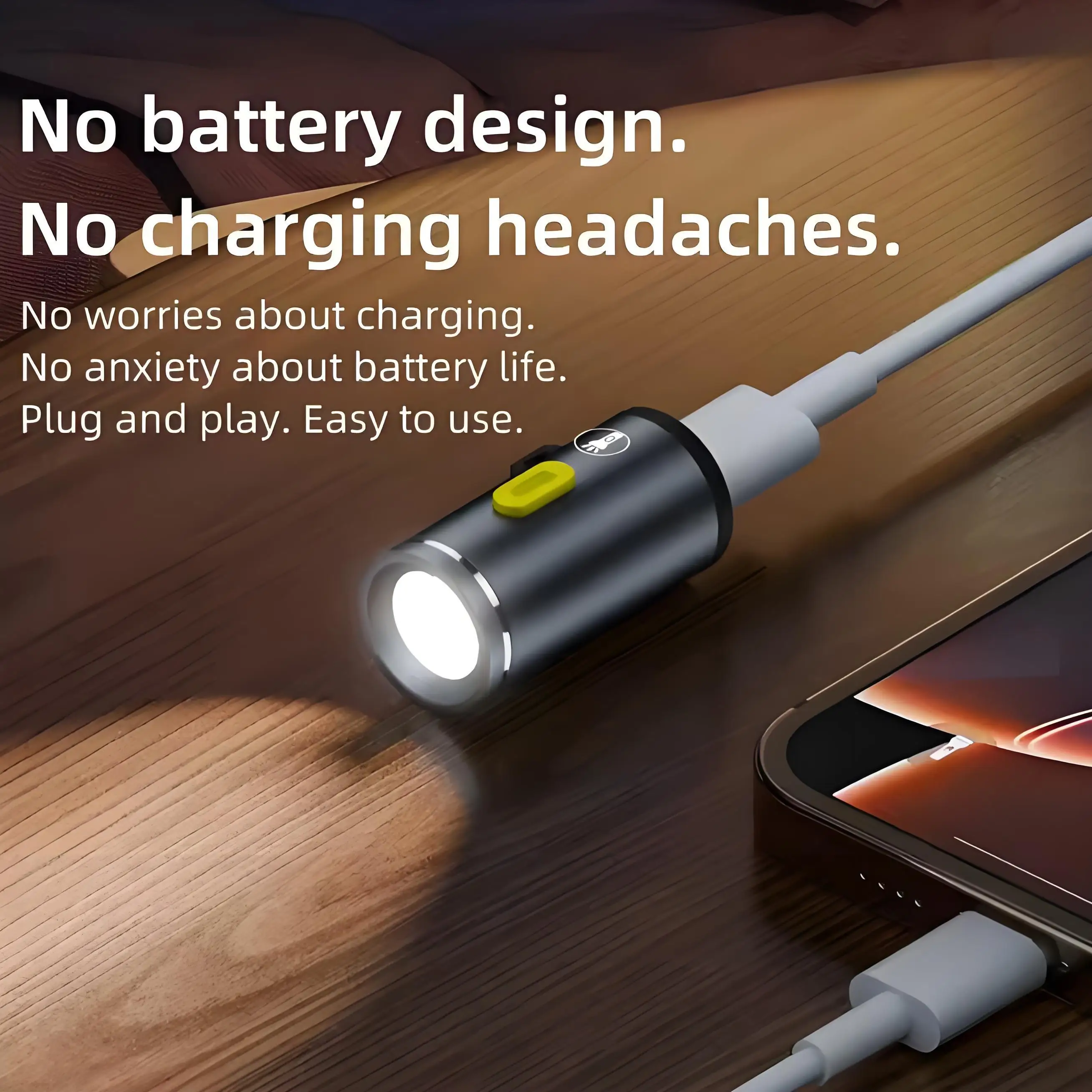 Xiaomi Mini tragbare Taschenlampe, multifunktional, hohe Helligkeit, angetrieben durch Typ-C-Anschlüsse, kleine LED-Licht-Taschenlampen für Reisen