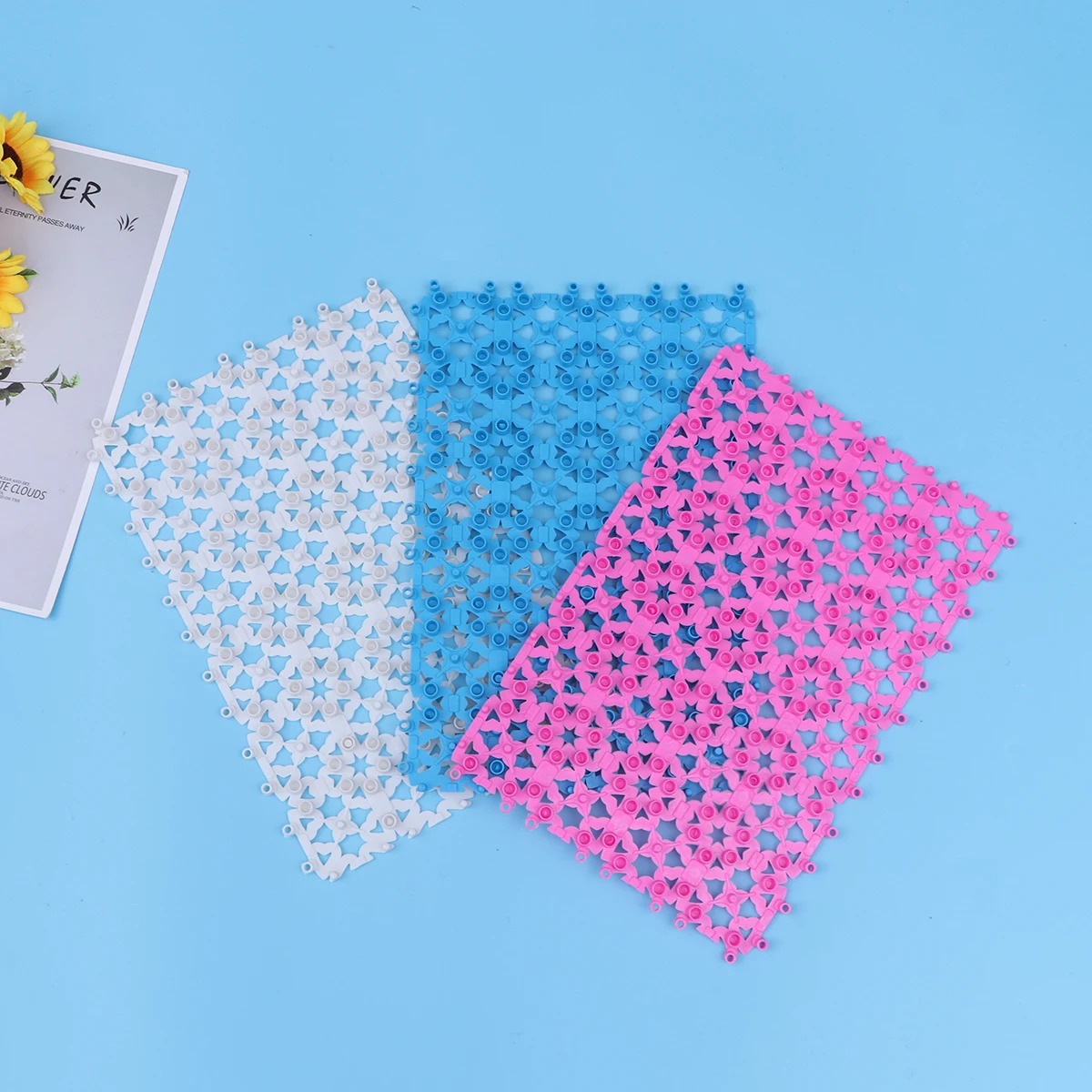 แผ่นรองนอนสัตว์เลี้ยง 3 ชิ้น สำหรับสัตว์เล็ก กันลื่น ซักได้ ตาข่ายโปร่ง รองพื้นกรงนอน นุ่มสบาย สำหรับกระต่าย แมว หนูแฮมสเตอร์ สุนัข