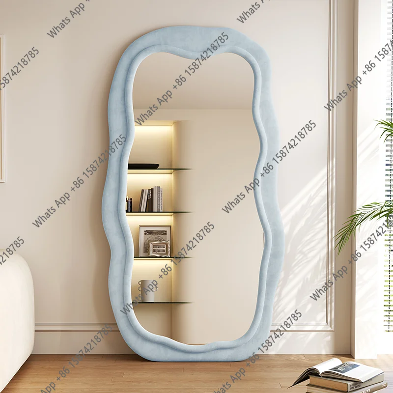 O Modern Floor Mirrors Baby Blue Full Body Mirrors Wall Decorations Home Decor Items Aesthetic Room Decor Living Room Decoration