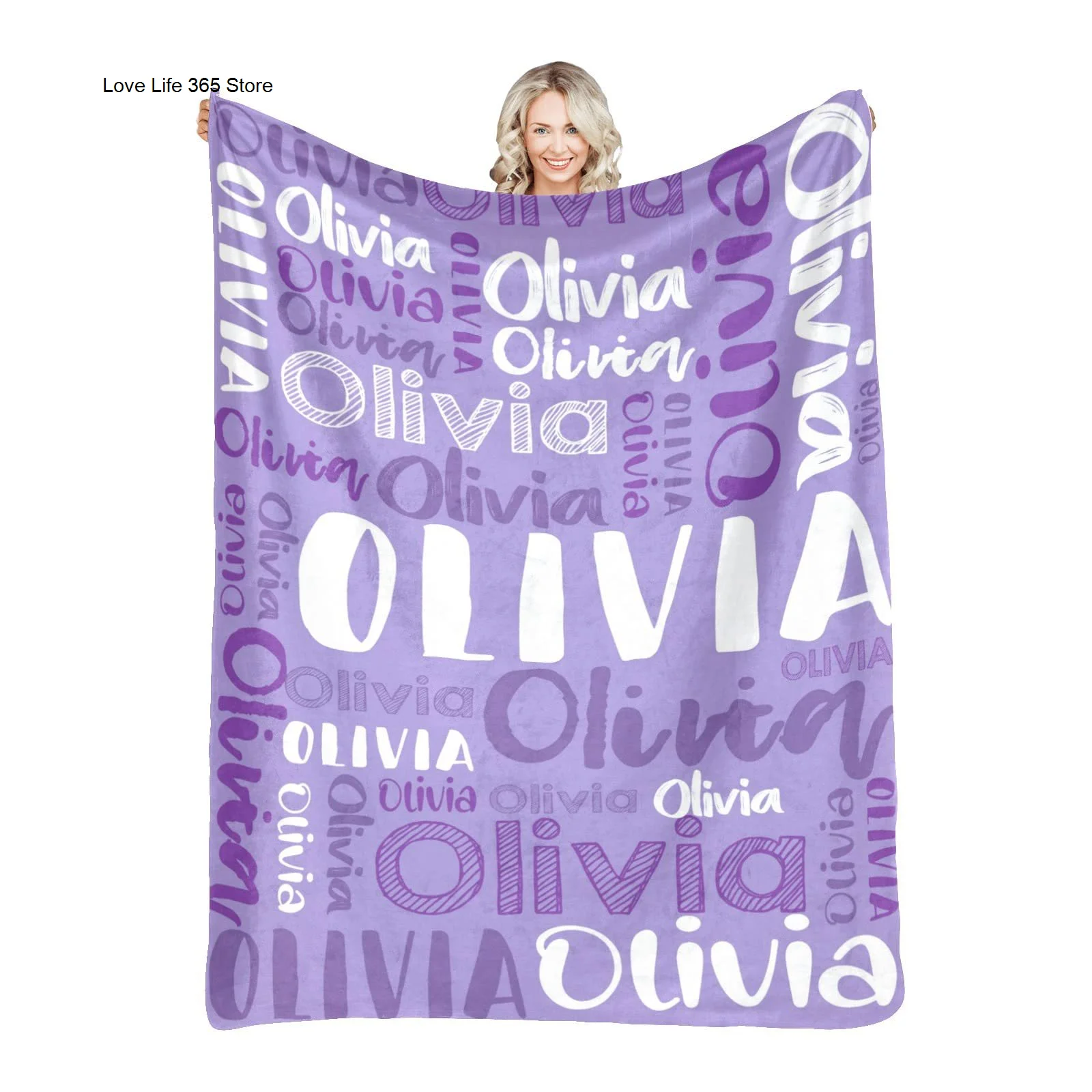 Personalized Name Flannel Blanket For Girls And Boys Customized Baby Blanket Letter Monochrome Fleece Birthday Gift