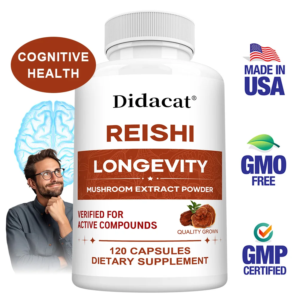 

Органические капсулы Рейши — поддержка нервной системы, поддержка энергии, жизненной силы, иммунитета и здоровья сердца — 120 веганских капсул