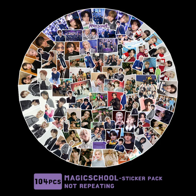 

Spot Goods 104Zhang Stray MAGIC SCHOOLGraffiti Big Head Stickers Korean waveSKBoy band decorative stickers