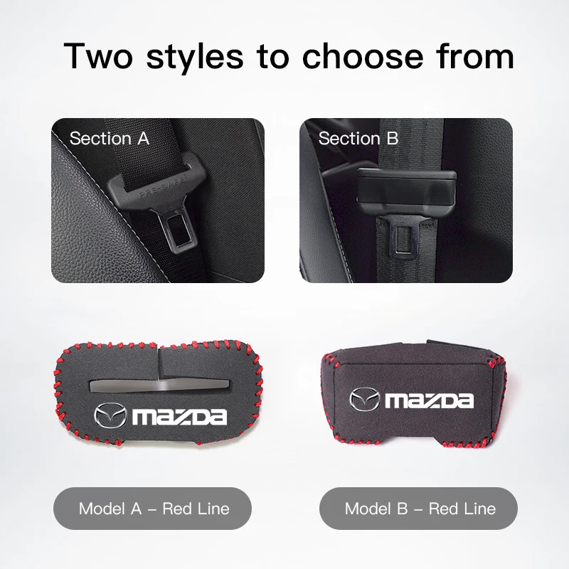 Universal Car Seat Belt Buckle Clip Protector leather Interior Button Case Anti-Scratch Cover Safety Accessories For Mazda 3 6