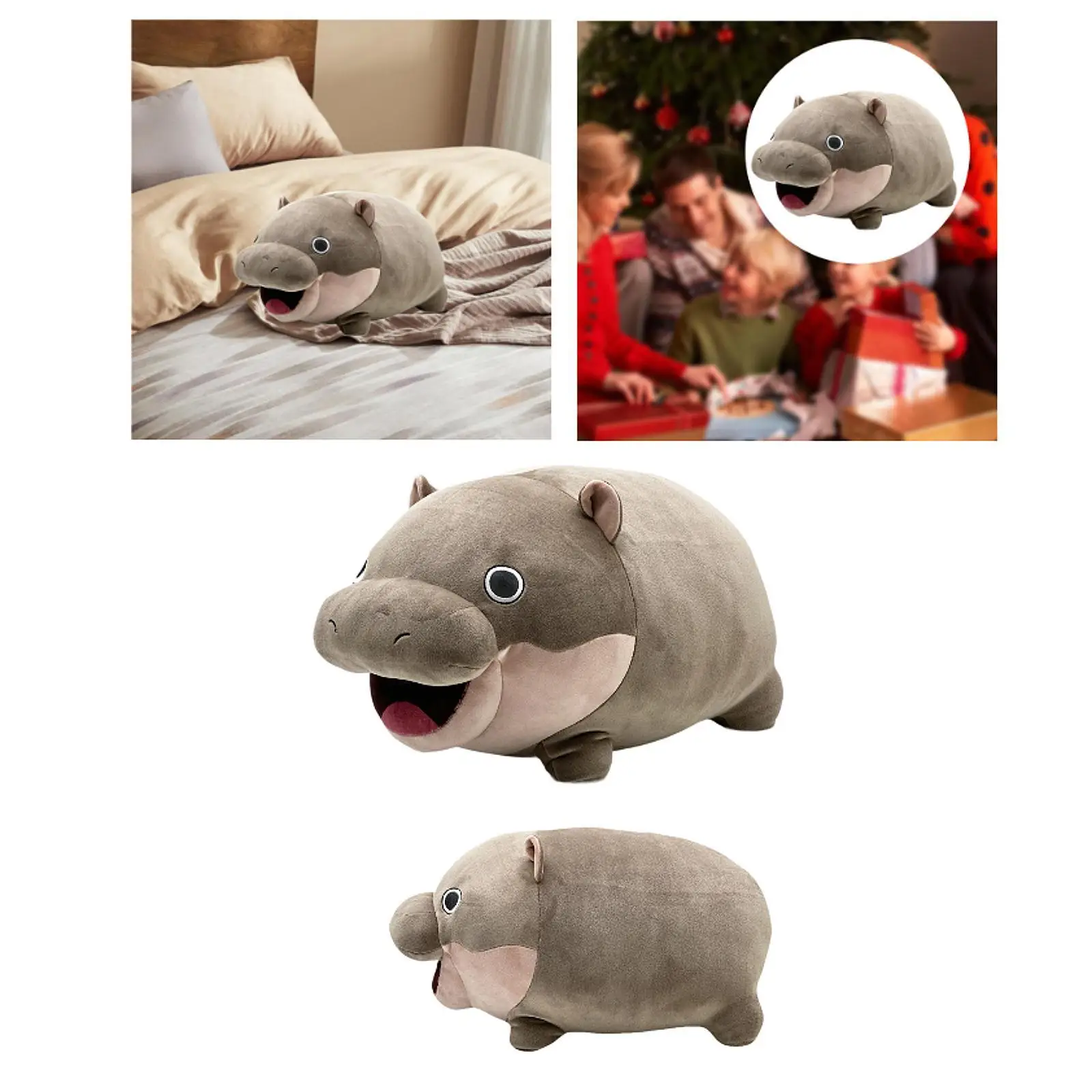 Hippo Plush Doll Decorative Birthday Gifts Hippo Doll Soft Lovely Cartoon Hugging Toy for Children Adults Baby Boys Girls Kids