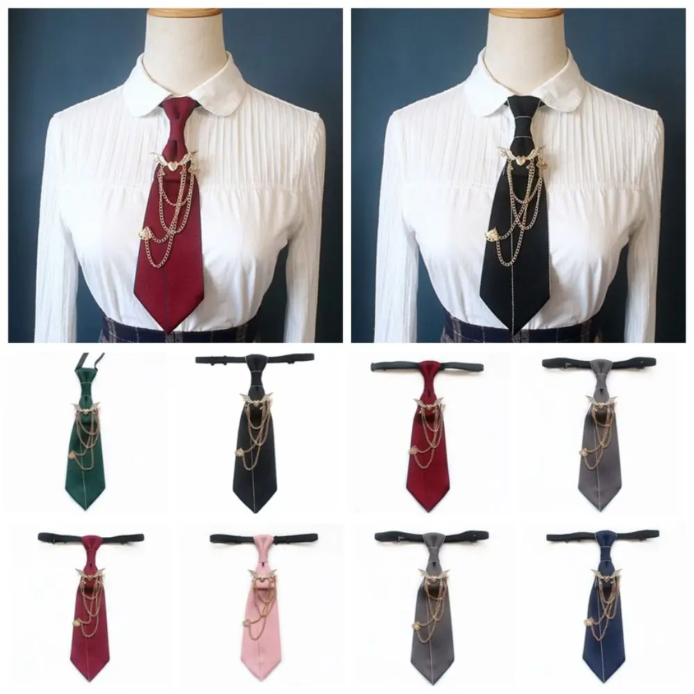 Fashion Polyester JK Collar Pin No Tie Needed Casual Chain Neck Accessory Preppy Style Neck Ornament Shirt Match