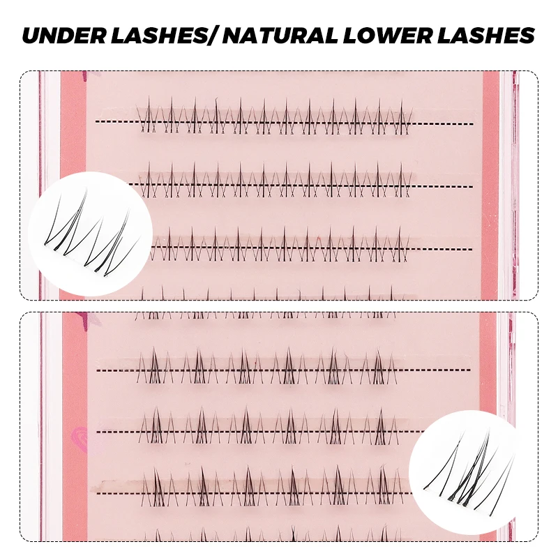 DINGSEN Unterwimpern 10 Reihen Einzelne Natürliche Lange Wimpern Make-up Kurze Untere Wimpern Segmentierte Untere Wimpernverlängerung – Detail 5