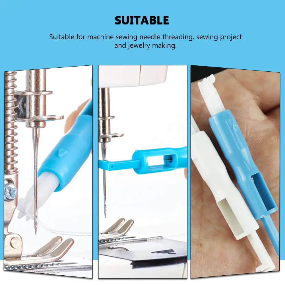 Automatic Needle Threader for Sewing, 2pcs Plastic Threading Tool – Easy for Elderly & Vision-Impaired Users
