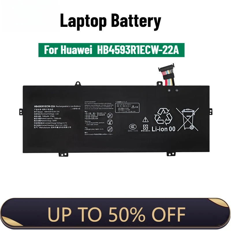 

For Huawei KLVL/KLVD-WFH9/WFE9 MACHD-WFE9Q Laptop Battery HB4593R1ECW-22A