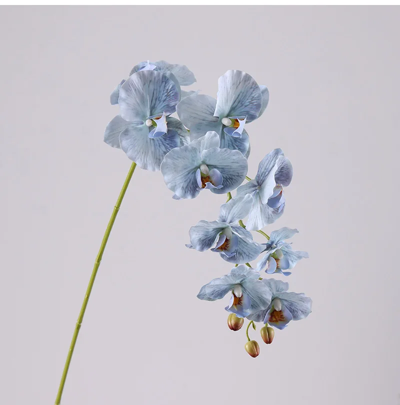 4-teiliges Set aus Kunstlatex-Schmetterlingsblumen mit 9 Blüten, Hochzeitsdekoration, Phalaenopsis mit Echt-Haptik, Party-Tischdekoration, Blumenarrangement für Zuhause. – Detail 13