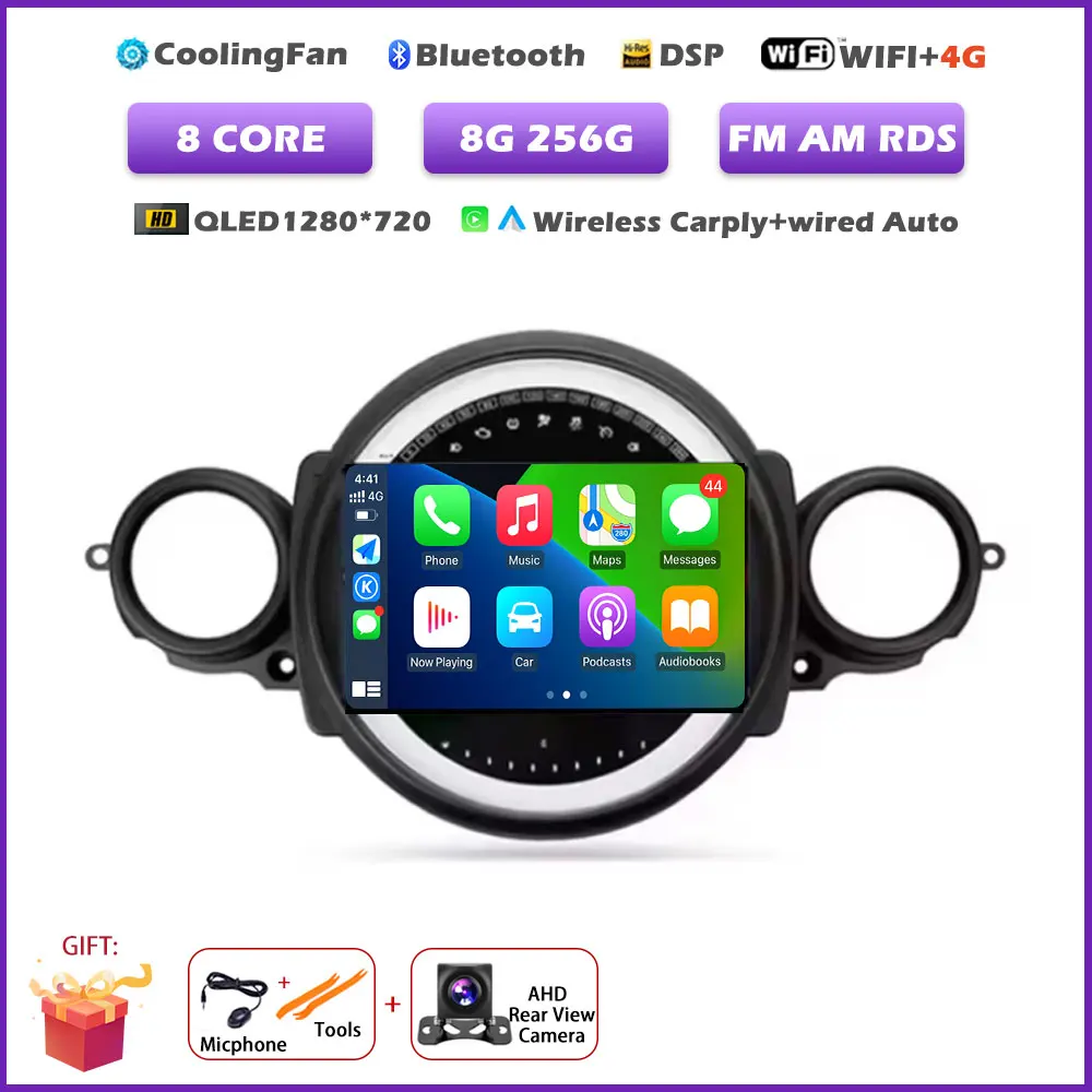Auto radio voor BMW Mini Cooper R56 R60 R51 2006-2014 Android 16 Auto Carplay Multimedia Draadloze Navigatie Intelligente BT