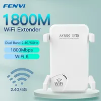 WiFi6 AX1800 Wireless Repeater Dual Band 2.4G/5GHz 802.11AX Gigabit Wi-Fi 6 Extender Long Range Signal Expansion Booster