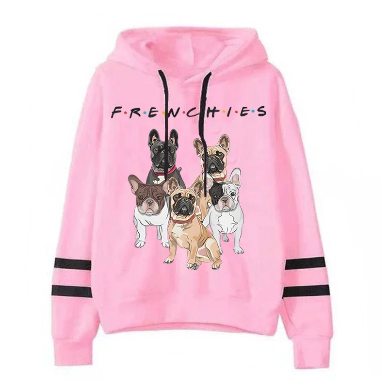 Kawaii French Bulldog Hoodies Casual Fashion Men Clohing High Street Loose Sweatshirt for Women Korean Funny Pullover Dog Hoody