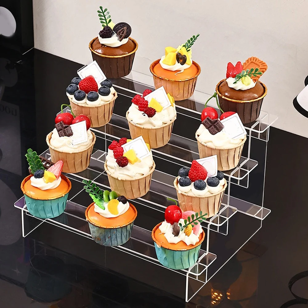 متعدد الطبقات الاكريليك عرض موقف أرقام حامل مجوهرات عرض الناهض الكب كيك رفوف قابلة للإزالة التخزين المنظمون