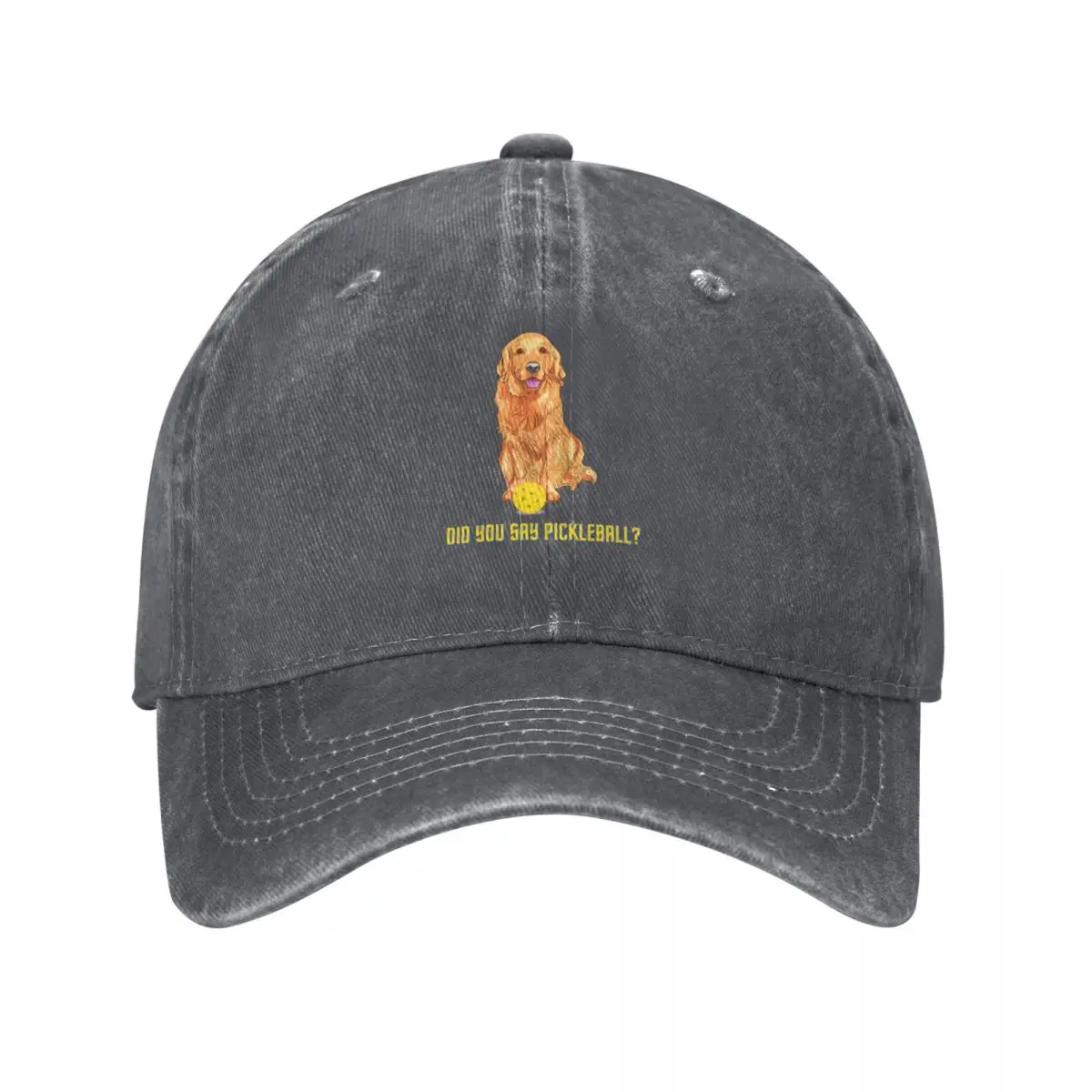 Gorra de béisbol Golden Retriever quiere jugar al Pickleball, ropa de calle, sombrero duro de lujo para hombre, gorra personalizada, ropa de Golf para mujer y hombre