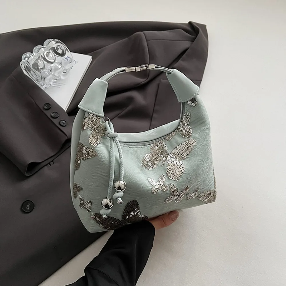 

Retro Sequin Chinese Style Handbag Purses Zipper Cheongsam Bag Embroidered PU Crossbody Bag Women